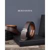 imageBOSTANTEN Mens Belt Leather Ratchet Belt For Men Dress and Casual with Adjustable Buckle Trim to FitWoven Pattern  Brown