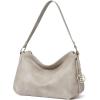 imageBOSTANTEN Purses for Women Vegan Leather Shoulder Bag Designer Ladies Hobo Handbags PocketbooksLight Gray