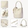 imageBOSTANTEN Small Crossbody Bags for Women Vegan Leather Mini Bucket Handbag Removable Shoulder StrapBeige