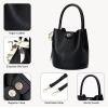 imageBOSTANTEN Small Crossbody Bags for Women Vegan Leather Mini Bucket Handbag Removable Shoulder StrapBlack