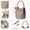 imageBOSTANTEN Small Crossbody Bags for Women Vegan Leather Mini Bucket Handbag Removable Shoulder StrapCamel Brown