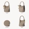 imageBOSTANTEN Small Crossbody Bags for Women Vegan Leather Mini Bucket Handbag Removable Shoulder StrapCamel Brown