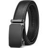 imageBOSTANTEN Mens Belt Leather Ratchet Belt For Men Dress and Casual with Adjustable Buckle Trim to FitFrosted Pattern  Black