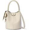 imageBOSTANTEN Small Crossbody Bags for Women Vegan Leather Mini Bucket Handbag Removable Shoulder StrapBeige