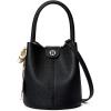 imageBOSTANTEN Small Crossbody Bags for Women Vegan Leather Mini Bucket Handbag Removable Shoulder StrapBlack