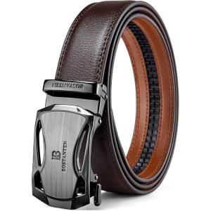 imageBOSTANTEN Mens Belt Leather Ratchet Belt For Men Dress and Casual with Adjustable Buckle Trim to Fit001 Coffee
