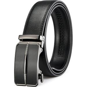imageBOSTANTEN Mens Belt Leather Ratchet Belt For Men Dress and Casual with Adjustable Buckle Trim to Fit005black
