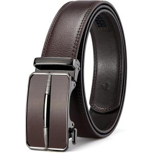 imageBOSTANTEN Mens Belt Leather Ratchet Belt For Men Dress and Casual with Adjustable Buckle Trim to Fit005coffee