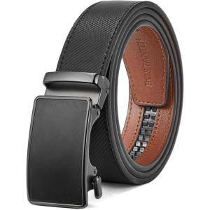imageBOSTANTEN Mens Belt Leather Ratchet Belt For Men Dress and Casual with Adjustable Buckle Trim to Fit011  Black