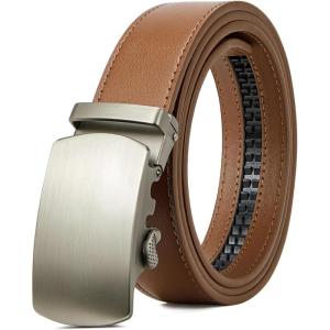 imageBOSTANTEN Mens Belt Leather Ratchet Belt For Men Dress and Casual with Adjustable Buckle Trim to Fit014  All Brown