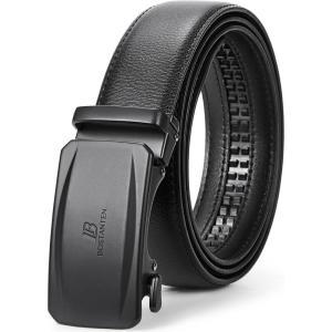 imageBOSTANTEN Mens Belt Leather Ratchet Belt For Men Dress and Casual with Adjustable Buckle Trim to Fit019  Bostanten  Black