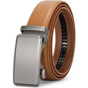 imageBOSTANTEN Mens Belt Leather Ratchet Belt For Men Dress and Casual with Adjustable Buckle Trim to Fit019  Light Brown