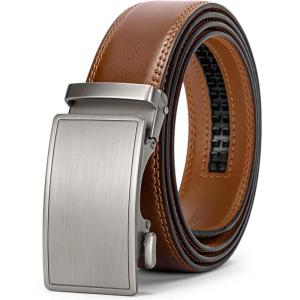 imageBOSTANTEN Mens Belt Leather Ratchet Belt For Men Dress and Casual with Adjustable Buckle Trim to Fit020  Dark Brown