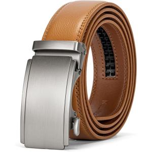 imageBOSTANTEN Mens Belt Leather Ratchet Belt For Men Dress and Casual with Adjustable Buckle Trim to Fit021  Light Brown