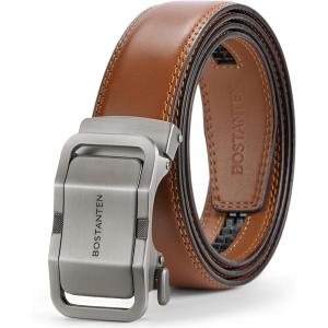 imageBOSTANTEN Mens Belt Leather Ratchet Belt For Men Dress and Casual with Adjustable Buckle Trim to Fit023  Bostantendark Brown
