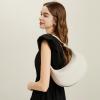 imageBOSTANTEN Crescent Shoulder Bag for Women Trendy Crossbody Hobo Purse Vegan Leather Clutch Handbag Adjustable StrapBeige