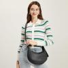 imageBOSTANTEN Crescent Shoulder Bag for Women Trendy Crossbody Hobo Purse Vegan Leather Clutch Handbag Adjustable StrapBlack