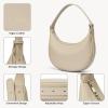 imageBOSTANTEN Crescent Shoulder Bag for Women Trendy Crossbody Hobo Purse Vegan Leather Clutch Handbag Adjustable StrapCamel Brown