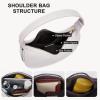 imageBOSTANTEN Crescent Shoulder Bag for Women Trendy Crossbody Hobo Purse Vegan Leather Clutch Handbag Adjustable StrapGrey Purple