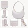 imageBOSTANTEN Crescent Shoulder Bag for Women Trendy Crossbody Hobo Purse Vegan Leather Clutch Handbag Adjustable StrapGrey Purple