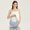 imageBOSTANTEN Crescent Shoulder Bag for Women Trendy Crossbody Hobo Purse Vegan Leather Clutch Handbag Adjustable StrapLight Blue