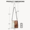 imageBOSTANTEN Crossbody Bucket Shoulder Bags for Women Vegan Leather Purse Cross Body Handbag Multiple PocketsBeige With Brown