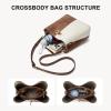 imageBOSTANTEN Crossbody Bucket Shoulder Bags for Women Vegan Leather Purse Cross Body Handbag Multiple PocketsBeige With Brown