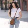 imageBOSTANTEN Crossbody Bucket Shoulder Bags for Women Vegan Leather Purse Cross Body Handbag Multiple PocketsBeige With Brown