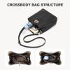 imageBOSTANTEN Crossbody Bucket Shoulder Bags for Women Vegan Leather Purse Cross Body Handbag Multiple PocketsBlack