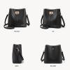 imageBOSTANTEN Crossbody Bucket Shoulder Bags for Women Vegan Leather Purse Cross Body Handbag Multiple PocketsBlack