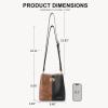 imageBOSTANTEN Crossbody Bucket Shoulder Bags for Women Vegan Leather Purse Cross Body Handbag Multiple PocketsBlack With Brown