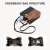 imageBOSTANTEN Crossbody Bucket Shoulder Bags for Women Vegan Leather Purse Cross Body Handbag Multiple PocketsBlack With Brown