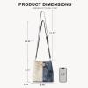 imageBOSTANTEN Crossbody Bucket Shoulder Bags for Women Vegan Leather Purse Cross Body Handbag Multiple PocketsBlue With Beige