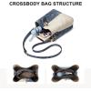 imageBOSTANTEN Crossbody Bucket Shoulder Bags for Women Vegan Leather Purse Cross Body Handbag Multiple PocketsBlue With Beige