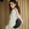 imageBOSTANTEN Purses for Women Small Crossbody Bags Crescent Shoulder Bag Hobo Handbag with Adjustable StrapBlack With Brown