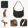 imageBOSTANTEN Purses for Women Small Crossbody Bags Crescent Shoulder Bag Hobo Handbag with Adjustable StrapBlack With Brown