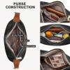 imageBOSTANTEN Purses for Women Small Crossbody Bags Crescent Shoulder Bag Hobo Handbag with Adjustable StrapBlack With Brown