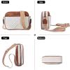 imageBOSTANTEN Quilted Crossbody Bags for Women Vegan Leather Purses Small Shoulder Handbags with Wide StrapBeige With Brown