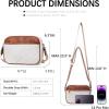 imageBOSTANTEN Quilted Crossbody Bags for Women Vegan Leather Purses Small Shoulder Handbags with Wide StrapBeige With Brown