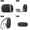 imageBOSTANTEN Quilted Crossbody Bags for Women Vegan Leather Purses Small Shoulder Handbags with Wide StrapBlack