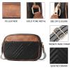 imageBOSTANTEN Quilted Crossbody Bags for Women Vegan Leather Purses Small Shoulder Handbags with Wide StrapBlackbrown