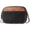 imageBOSTANTEN Quilted Crossbody Bags for Women Vegan Leather Purses Small Shoulder Handbags with Wide StrapBlackbrown