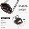 imageBOSTANTEN Quilted Crossbody Bags for Women Vegan Leather Purses Small Shoulder Handbags with Wide StrapBlackbrown