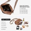 imageBOSTANTEN Quilted Crossbody Bags for Women Vegan Leather Purses Small Shoulder Handbags with Wide StrapBrown