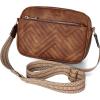 imageBOSTANTEN Quilted Crossbody Bags for Women Vegan Leather Purses Small Shoulder Handbags with Wide StrapBrown