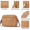 imageBOSTANTEN Quilted Crossbody Bags for Women Vegan Leather Purses Small Shoulder Handbags with Wide StrapCamel Brown
