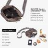 imageBOSTANTEN Quilted Crossbody Bags for Women Vegan Leather Purses Small Shoulder Handbags with Wide StrapCoffee