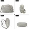imageBOSTANTEN Quilted Crossbody Bags for Women Vegan Leather Purses Small Shoulder Handbags with Wide StrapG02grey