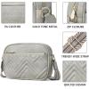 imageBOSTANTEN Quilted Crossbody Bags for Women Vegan Leather Purses Small Shoulder Handbags with Wide StrapG02grey