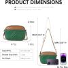 imageBOSTANTEN Quilted Crossbody Bags for Women Vegan Leather Purses Small Shoulder Handbags with Wide StrapGreen With Brown